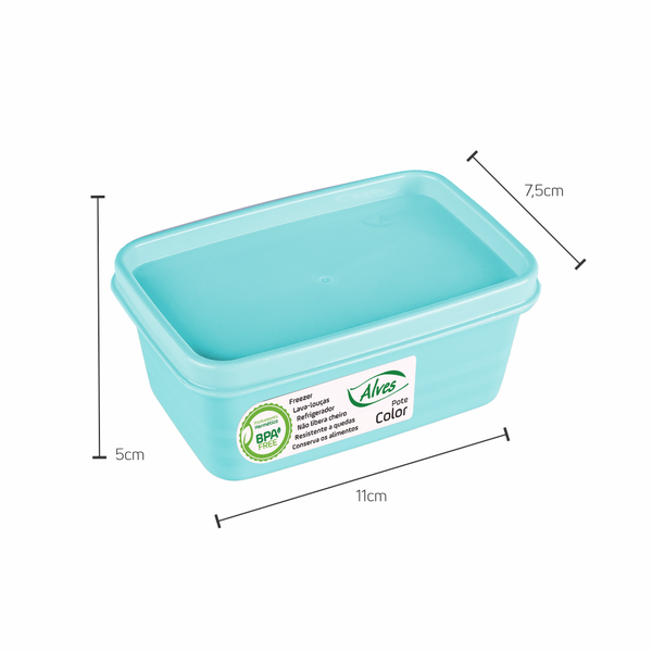 Pote Retangular Hermético 250 ml Color - Alves Plastic l ModoMix