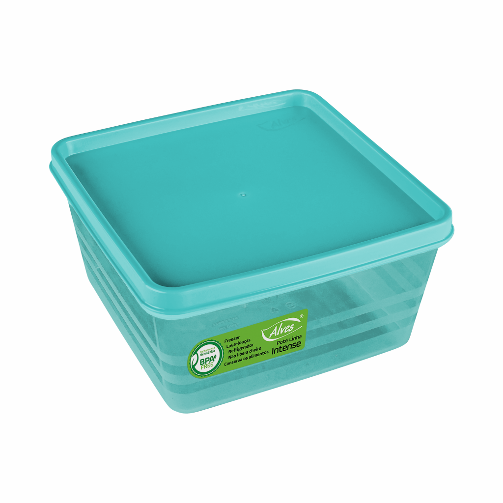 Pote Quadrado Hermético 1 litro Intense - Alves Plastic l ModoMix