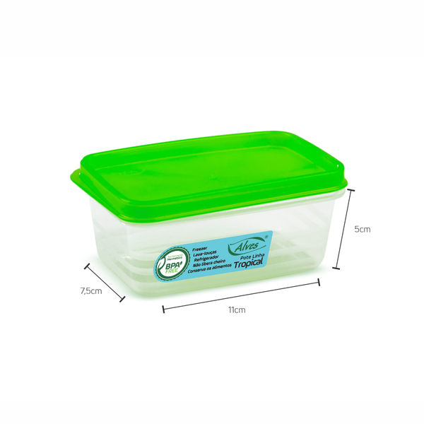 Pote Retangular Hermético 250 ml Tropical - Alves Plastic l ModoMix