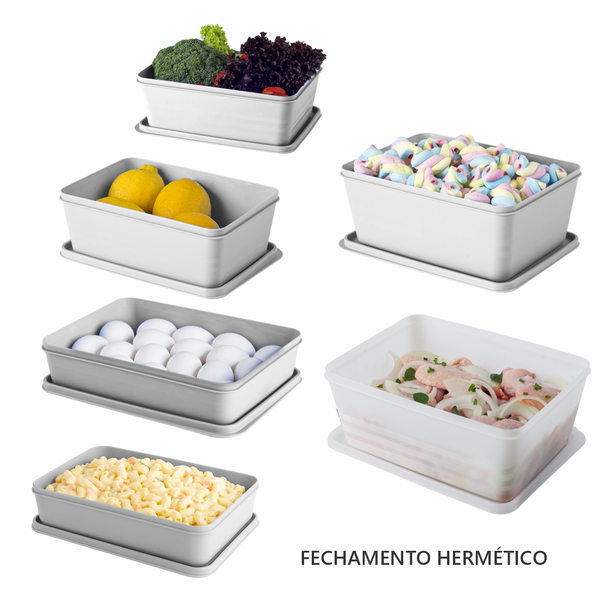 Kit Organizador Hermético 6 peças - Alves Plastic l ModoMix Kit Organizador Hermético 6 peças - Alves Plastic l ModoMix